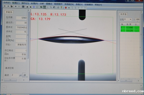 重新测一次接触角 重新测一次接触角