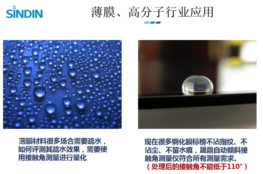 米兰比分结果水滴角测量仪测量方式：聚合物薄膜 